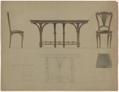Ontwerp voor een tafel en een stoel
