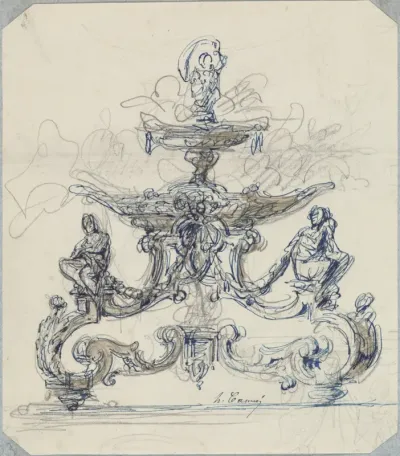 Ontwerp voor een tafelstuk of jardinière