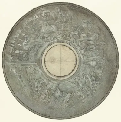 Ontwerp voor een tazza met het innemen van Troje