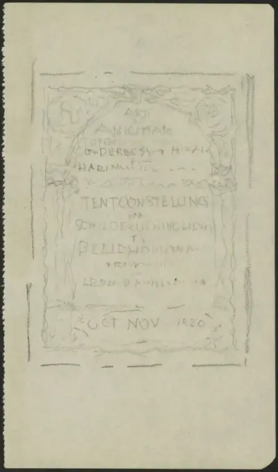 Ontwerp voor een tentoonstellingsaffiche voor Arti et Amicitiae