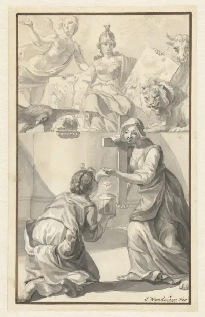 Ontwerp voor een titelblad met allegorie op het Geloof