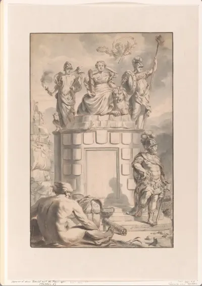 Ontwerp voor een titelprent met de Nederlandsche maagd (?)