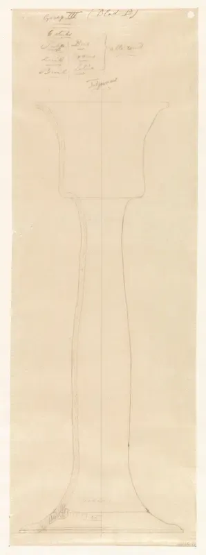 Ontwerp voor een tulpvaas van aardewerk
