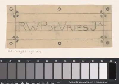 Ontwerp voor een vignet van R.W.P. de Vries Jr.