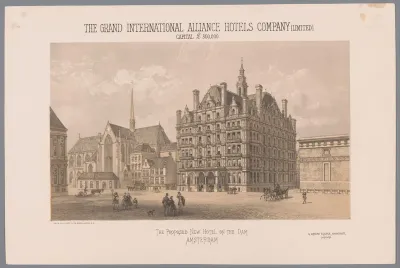 Ontwerp voor een voorgesteld hotel op de Dam in Amsterdam