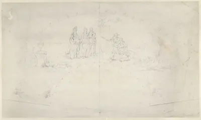 Ontwerp voor een waaier met het oordeel van Paris
