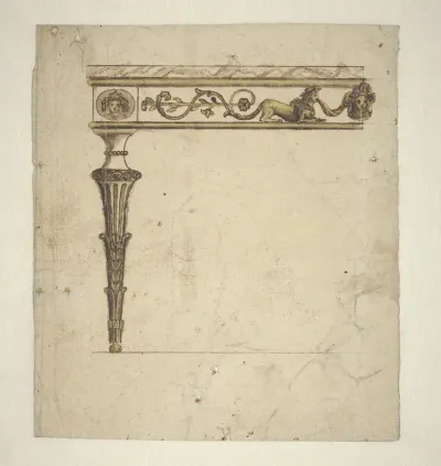 Ontwerp voor een wandtafel (linkerhelft)