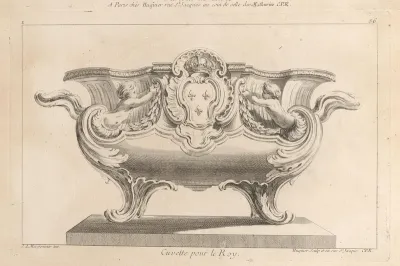 Ontwerp voor een waskom met het wapen van de Franse koning