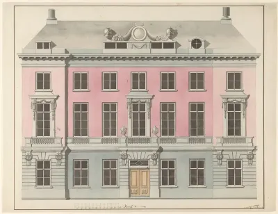 Ontwerp voor een woonhuis met classicistische gevel