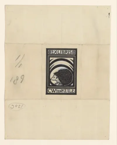 Ontwerp voor ex libris van C.W. ter Kuile