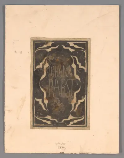 Ontwerp voor ex libris van Johanna Pabst