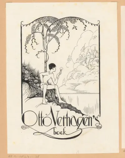 Ontwerp voor ex libris van Otto Verhagen (II)