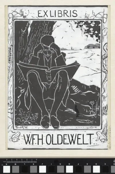 Ontwerp voor ex libris van W.F.H. Oldewelt