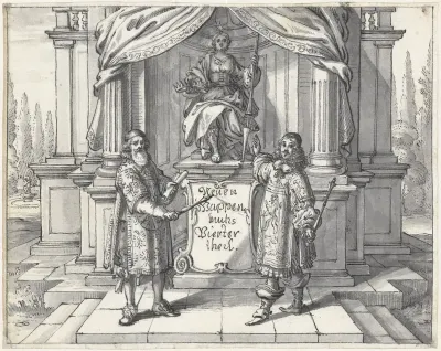 Ontwerp voor het frontispiece van Dess neuen Teutschen Wappenbuchs Vierter Teil