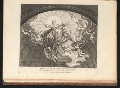 Ontwerp voor het plafond van de Mariakapel voor de Saint-Sulpice in Parijs