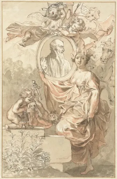 Ontwerp voor het titelblad van Sannisarius' Arcadia