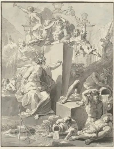 Ontwerp voor het titelblad van W. van der Hoeven, Westermeer, 1721