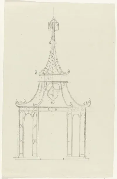 Ontwerp voor illuminatie van een huis te Amsterdam, 1788