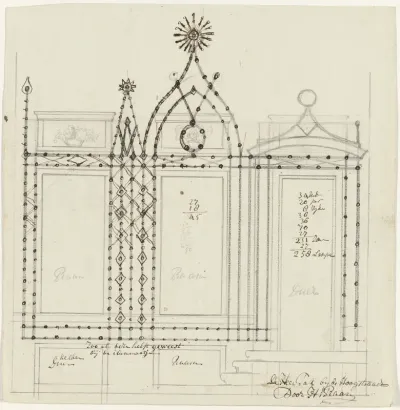 Ontwerp voor illuminatie van het huis van de heer Tak te Amsterdam, 1788