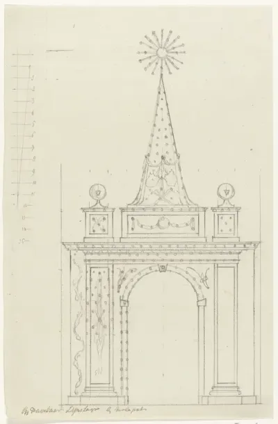 Ontwerp voor illuminatie van het huis van Hasselaar Lynslager te Amsterdam, 1788