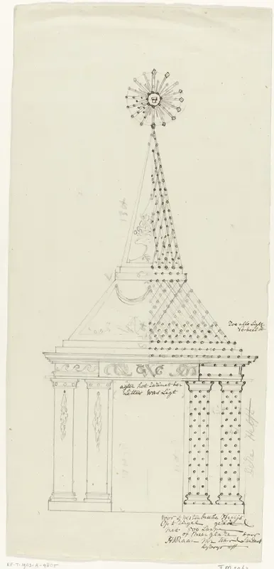 Ontwerp voor illuminatie van het West-Indisch Huis te Amsterdam, 1788