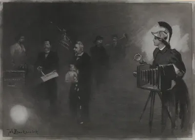 Ontwerp voor illustratie in De Amsterdammer: De troonrede, 24 sept. 1905