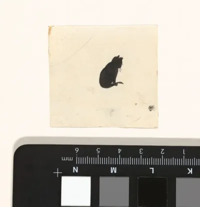 Ontwerp voor illustratie voor In Holland staat een huis: silhouet van een poes