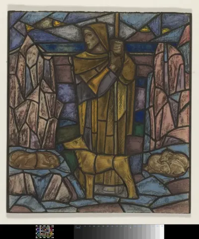 Ontwerp voor raam in het Nederlands Paviljoen op de tentoonstelling Arts Décoratifs te Parijs, 1925