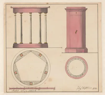 Ontwerp voor ronde tafel en rond nachtkastje