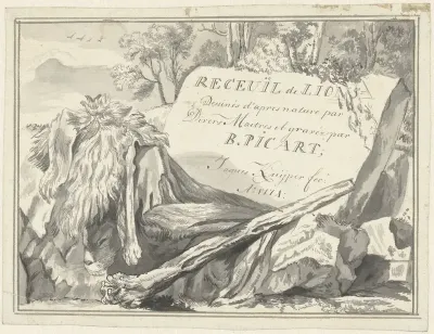 Ontwerp voor titelblad van Receuil de Lions