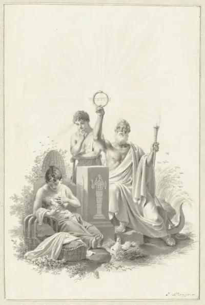 Ontwerp voor titelblad voor W. Bilderdijk De Mensch, 1807