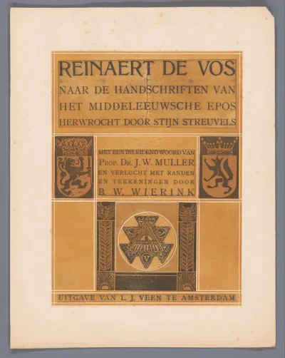 Ontwerp voor titelpagina voor: Stijn Streuvels, Reinaert de Vos, 1910