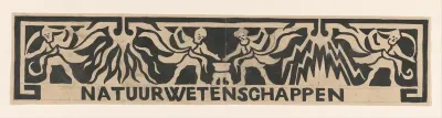 Ontwerp voor vignet in het gedenkboek voor koningin Wilhelmina uit 1923: Natuurwetenschappen