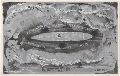 Ontwerp voor vignet van de Koninklijke Paketvaart Maatschappij