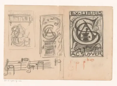 Ontwerpen voor een ex libris van A.C. Suyver