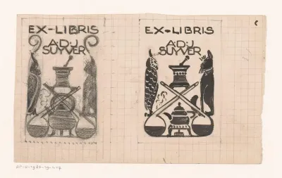 Ontwerpen voor een ex libris van A.D.J. Suyver