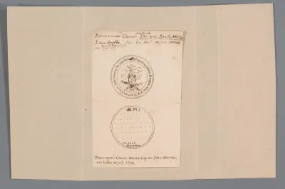 Ontwerpen voor een historiepenning voor raad, schepen en oud-burgemeester van Haarlem Pieter van der Camer