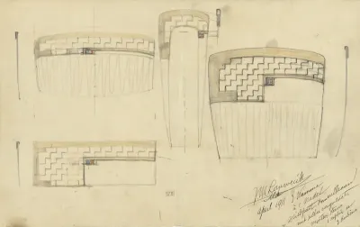Ontwerpen voor kammen, een haarspeld en een hoedenspeld