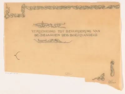 Ontwerpen voor randdecoratie en tekst van een oorkonde voor J.W. Enschedé
