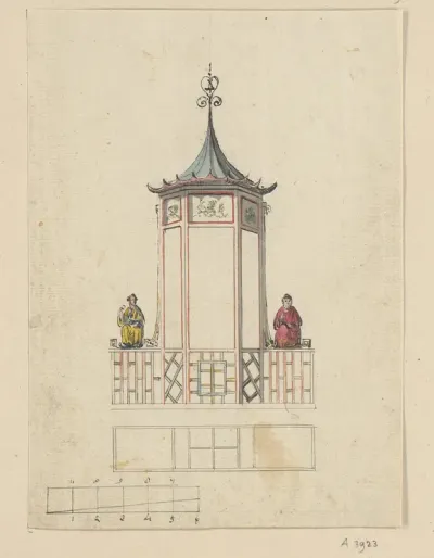 Ontwerptekening voor een Chinese theekoepel