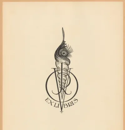 Ontwerptekening voor ex libris van Otto Verhagen jr.