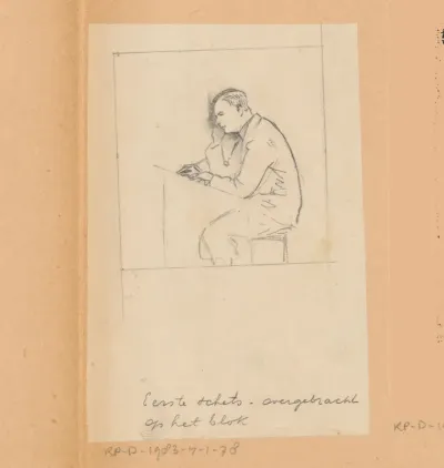 Ontwerptekening voor ex libris van Otto Verhagen