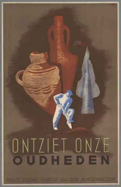 Ontziet onze oudheden. Meldt iedere vondst bij den burgemeester.