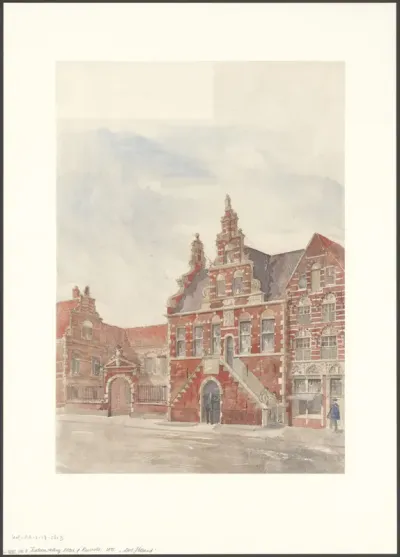 Onuitgevoerd ontwerp voor Oud Holland, onderdeel van de Wereldtentoonstelling voor het Hotel- en Reiswezen 1895