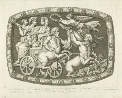 Onyx met een Romeinse praalwagen en twee centauren