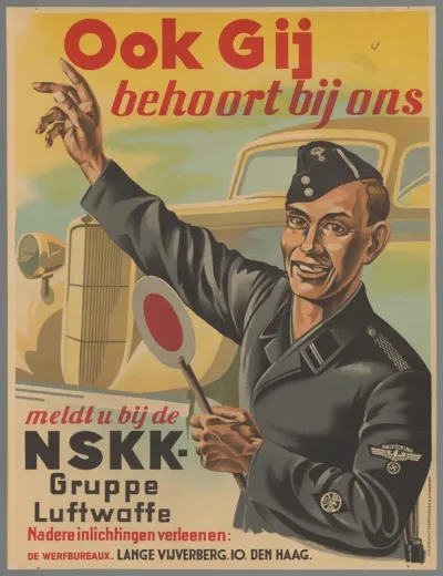 Ook gij behoort bij ons. Meldt u bij de NSKK- Gruppe Luftwaffe