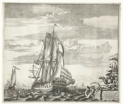 Oorlogschip 'De Biddende Petrus' ontworpen door Peter de Grote, 1700
