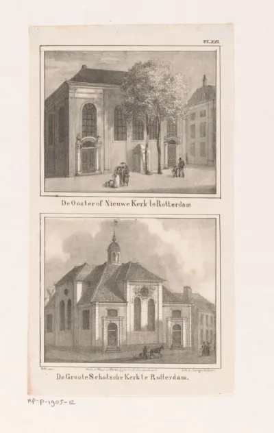 Oosterkerk en de Schotse kerk in Rotterdam
