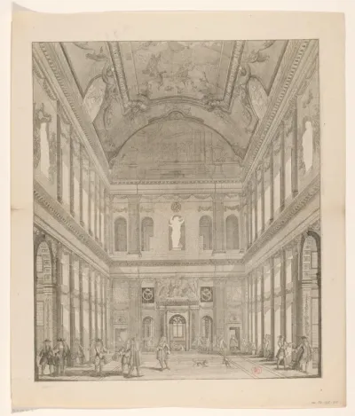 Oostzijde van de Burgerzaal in het Stadhuis op de Dam
