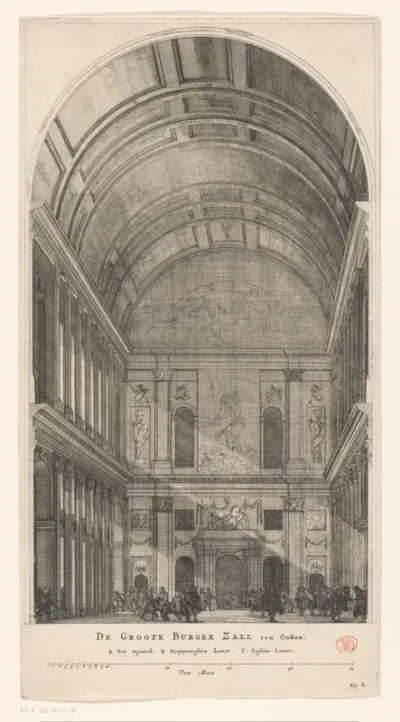 Oostzijde van de Burgerzaal in het Stadhuis op de Dam